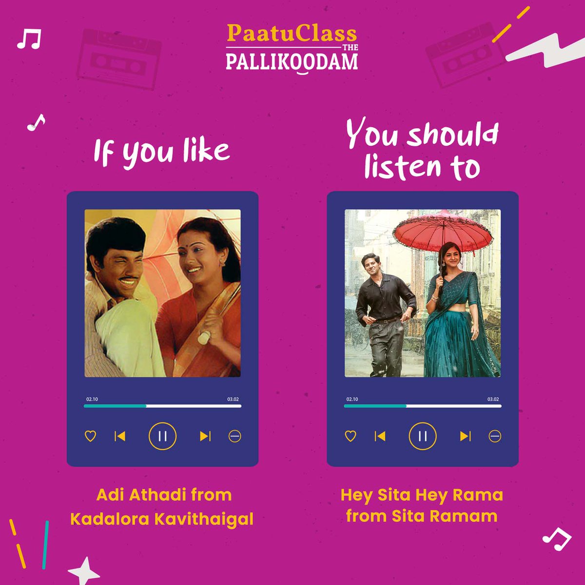 Tell us if our suggestions hit the mark, or share your own recommendations in the comments below!

#ThePallikoodam #PaatuClass #VocalTraining #VocalTechnique #Music #OnlineMusicLessons #VoiceLessons #Singing #OnlineLessons #MusicTeachers #Voice #VoiceTraining