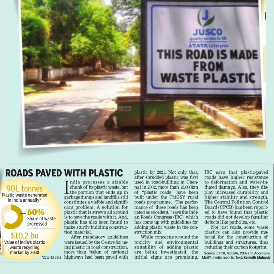 India paves the way to a sustainable future! ♻️ With 47,864 KM of roads  sanctioned and 34,012 KM already completed using waste plastic, we're  building a better tomorrow. 🌍🇮🇳 #PlasticRoads #SustainableInfrastructure.