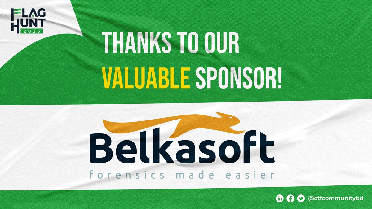 ctfcommunitybd's tweet image. 🌟 Exciting News! We're thrilled to introduce our valuable sponsor partner, @Belkasoft ! for Flag Hunt 2023🌟
#flaghunt2023
#belkasoft
#ctfbd