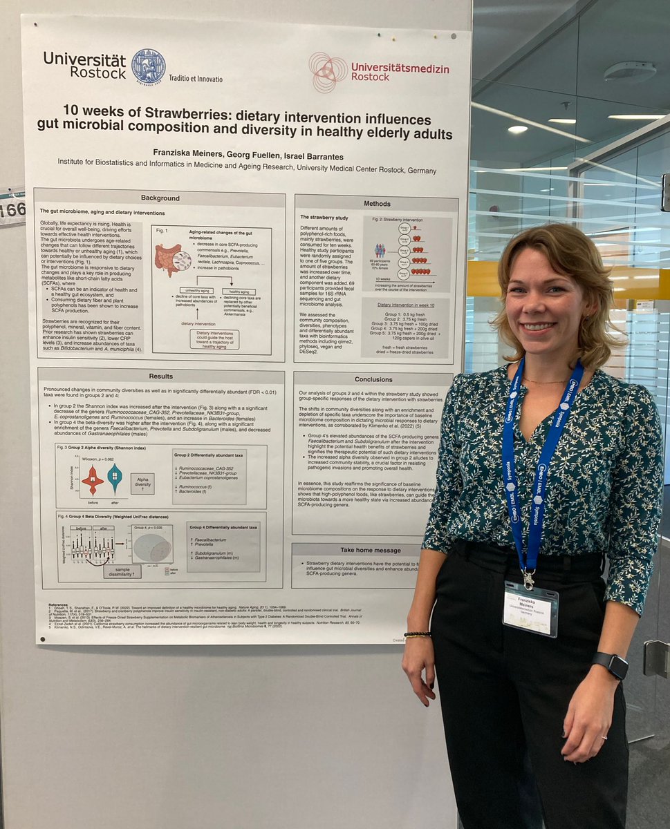 Our #IBIMARostock colleague @meisener_ brought her early findings on the effects of a #strawberry rich- diet in the gut #microbiome of healthy elderly adults to the #EESMicrobiome 2023. Hope you didn't miss it! @EMBLevents @unirostock #UniversitätsmedizinRostock #ageing