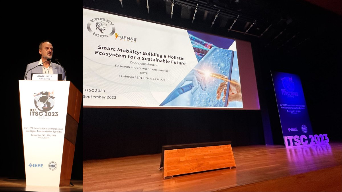 AmditisA's tweet photo. Delivering a keynote speech at the 26th #IEEE International Conference on Intelligent Transportation Systems ITSC 2023 in #Bilbao and stressing the importance of a holistic consideration of intelligent #transport systems. #IEEEITSC2023 @ERTICO @IccsNtua @ISENSE_GROUP @IEEEorg https://t.co/xREANQZ14O