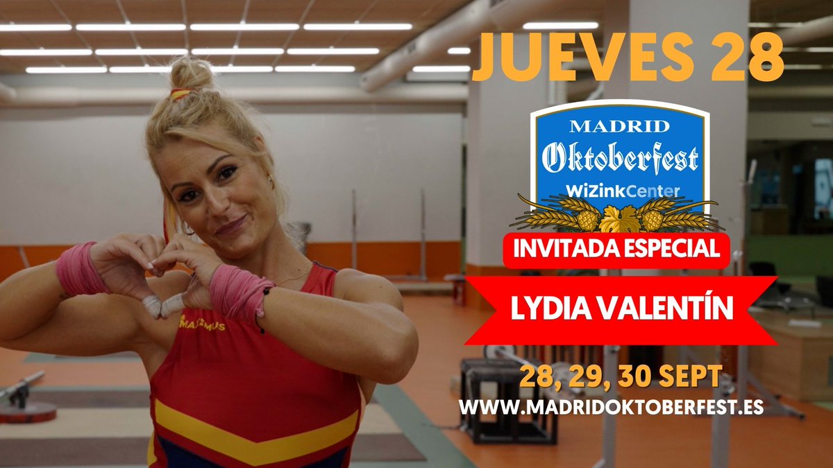 ⏳⌛️ 2 días para la inauguración de #MadridOktoberfest en el WiZink Center.
 
Lydia Valentín (<a href="/lydikit/">Lydia Valentín Pérez</a>) se encargará de presentar el evento y hacer la famosa apertura del barril.
  
 🎟 Últimas entradas: madridoktoberfest.es