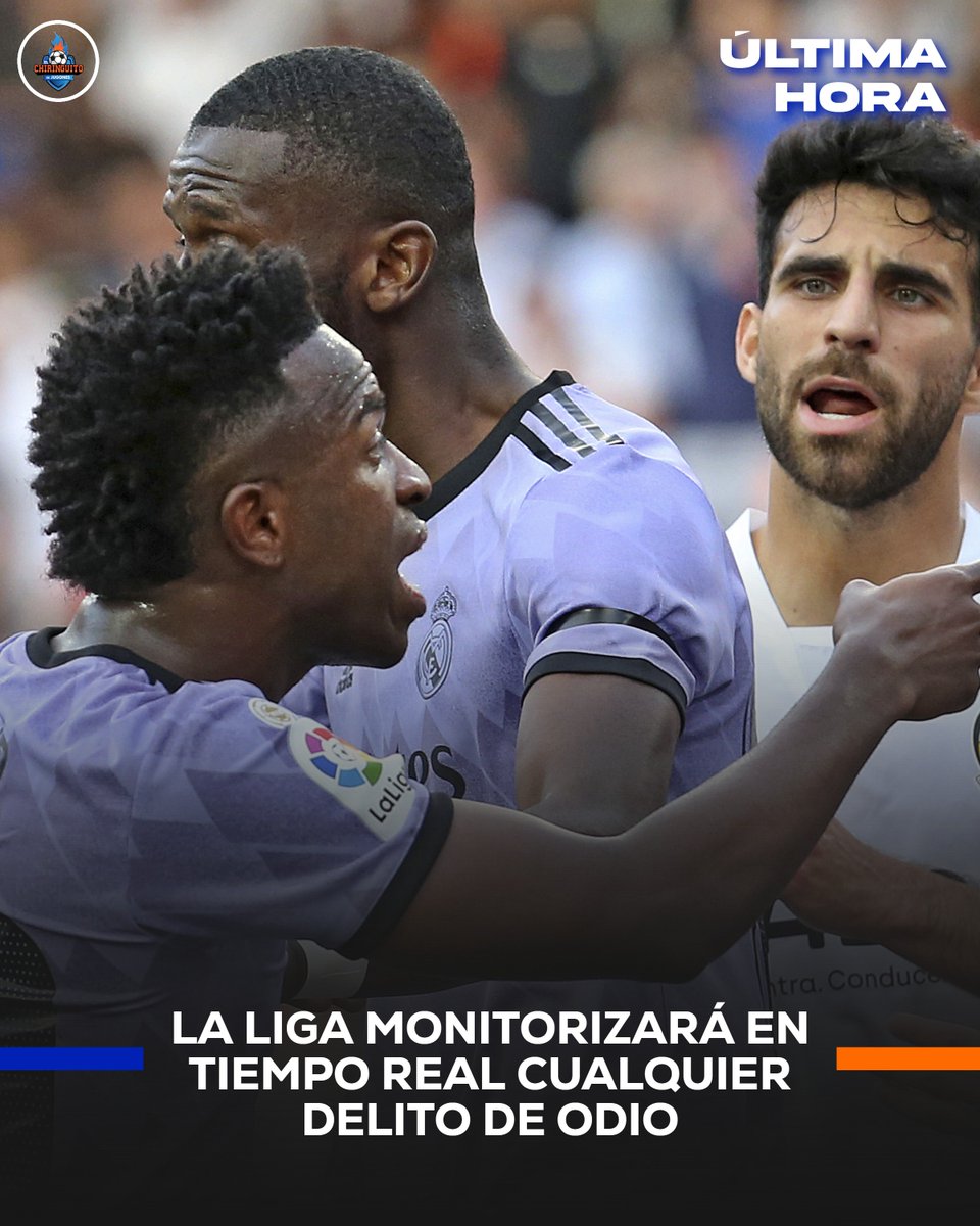 elchiringuitotv's tweet photo. 💻 LA LIGA implanta la MONITORIZACIÓN a TIEMPO REAL de los DELITOS de ODIO.

📊 Se hará un RANKING de AFICIONES basado en el ÍNDICE de RACISMO y DELITOS de ODIO, pero NO habrá SANCIONES.

✅ Se han reducido casi al 50% los insultos y odio de la temporada pasada. https://t.co/AKjCY1OaWQ