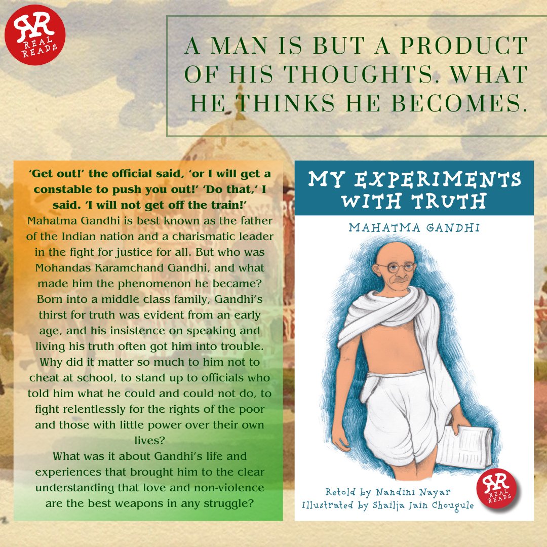 🎂Celebrating Gandhi's Birthday &amp; His Wisdom! 🕊️ Explore "My Experiments with Truth," his autobiography - a guide to a life of purpose &amp; non-violence. Let's honour his legacy by spreading his message of love, tolerance, and truth. 🌍💬 #GandhiJayanti #TruthSeeker #Inspiration