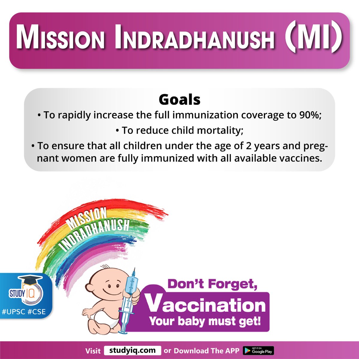 upsciq's tweet photo. Mission Indradhanush
#missionindradhanush #mi #whyinnews #uttarpradesh #ashawarkers #newbornimmunizations #newbornbaby #universalimmunizationprogram #uip #pregnantwomen #ministryofhealthandfamilywelfare #childmortality #india #upsc #cse #ips #ias https://t.co/Y5d8UoK1Z1