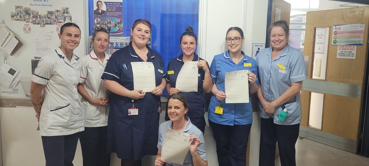 Handing out Cauda Equina Quiz sheets to the wards today in awareness of the condition for CES awareness day on Sunday. Thankyou to all who are taking part especially @WardB5_NCA who are in the picture @caudaequinacesa @SalfordCO_NHS @GMNISDN