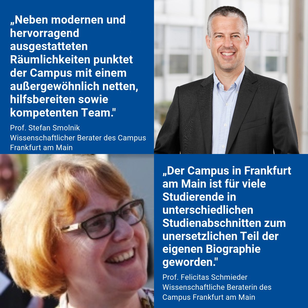 FernUniversität (@fernunihagen) on Twitter photo „Einladend, kompetent, mit einem Team, das immer ein offenes Ohr hat“ - so beschreibt <a href="/FelicitasSchmie/">Felicitas Schmieder</a> unseren #campusdesmonats in <a href="/Stadt_FFM/">Frankfurt am Main</a>. Sie und <a href="/ssmolnik/">Stefan Smolnik</a> sind die wissenschaftl. Berater in #FFM. Mit diesem Konzept stärkt die #FernUni auch regionale Kooperationen. „Einladend, kompetent, mit einem Team, das immer ein offenes Ohr hat“ - so beschreibt <a href="/FelicitasSchmie/">Felicitas Schmieder</a> unseren #campusdesmonats in <a href="/Stadt_FFM/">Frankfurt am Main</a>. Sie und <a href="/ssmolnik/">Stefan Smolnik</a> sind die wissenschaftl. Berater in #FFM. Mit diesem Konzept stärkt die #FernUni auch regionale Kooperationen.