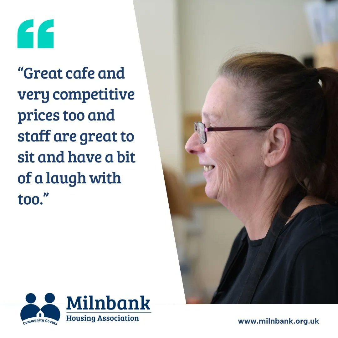 MilnbankHA's tweet photo. Looking for a cozy spot to enjoy a meal and good company? Our Community Café is the perfect place.
Don't take our word for it, hear it from our happy customers!
#CommunityCafe #MilnbankHA #MilliesCafe https://t.co/PILNIWliBY