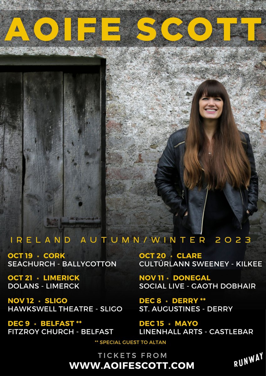 Well after living the dream of subbing in on RTÉ Radio 1 these past 2 weekends.. I'm back to the day job of the live shows & I am so excited about our Irish tour starting this Oct! Tickets : aoifescott.com Share with your friends, & come out and support live music :)