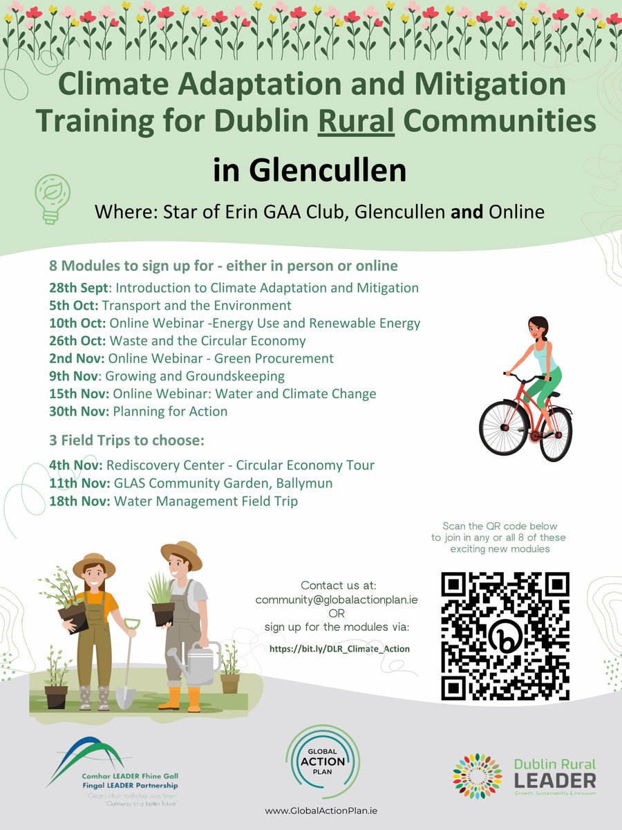BillyLinehan's tweet photo. Plz share
Charity Global Action Plan Ireland presents Climate Action🌍training 
For rural communities of #Glencullen #Kiltiernan #Tibradden #Hollywood #Shankill #Rathmicheal
In Person &amp; Online 
Book today https://t.co/eun4BECf6H
Funded by @DublinRuralLAG 
Delivered by @gapireland https://t.co/KmRe7uqBKw