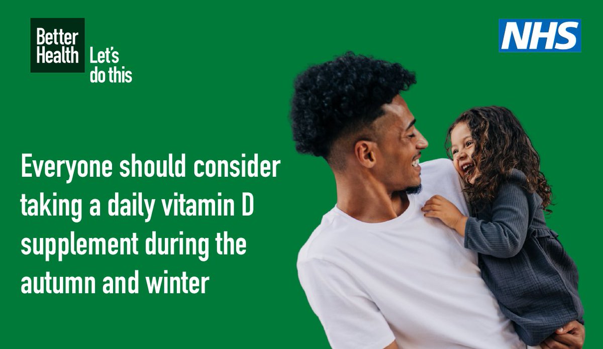 From October to March we can’t make vitamin D from sunshine, so to keep bones and muscles healthy, it’s best to take a vitamin D supplement. You can get vitamin D from most pharmacies and retailers. More info: nhs.uk/conditions/vit…
