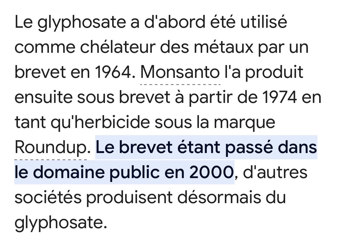 arxavben's tweet photo. Deux mensonges en un tweet :
#Mosanto n’existe plus et le brevet du #Glyphosate est tombé dans le domaine public.
#EpuisantsIlsSont https://t.co/mXPTHaT14n