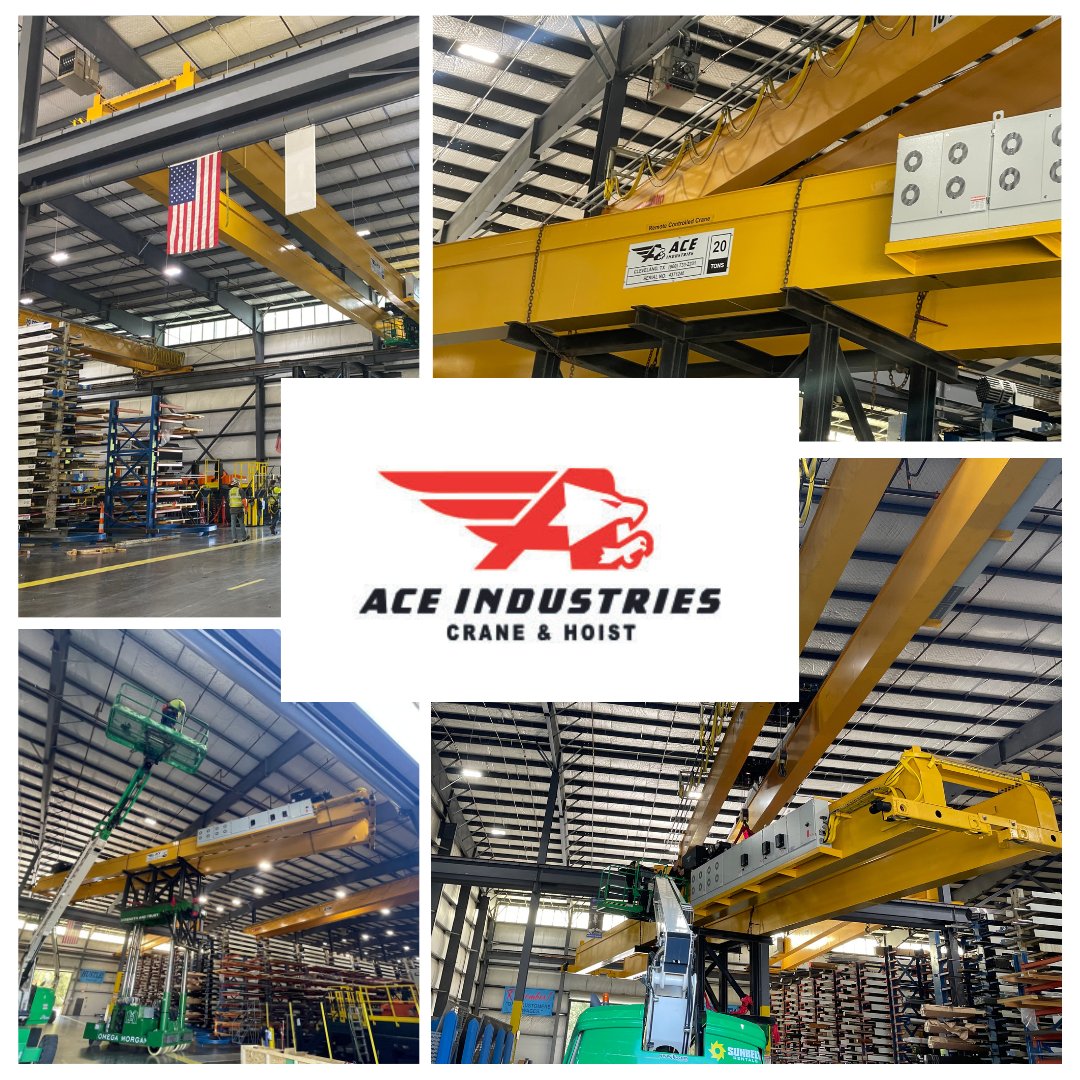 👏 Congrats to the Ace Portland/Vancouver Team for the seamless, one-day installation of a 74 ft. Span 20 Ton Class D TRDG Dual Hoist Crane. When it comes to top-notch equipment, this steel processing facility made the right call by trusting Ace. #SuccessStory #HoistCrane