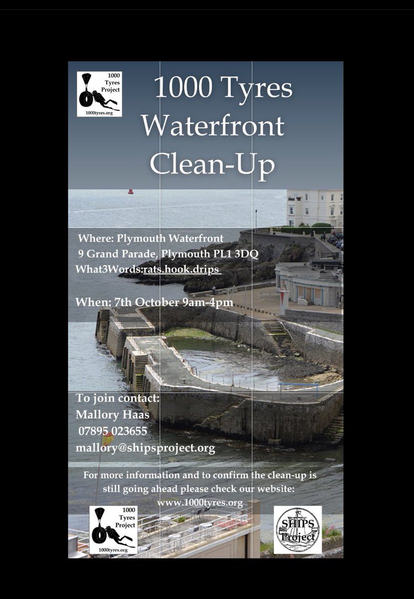 SHIPS Project (@shipsproject) on Twitter photo #1000Tyres π
We need your help for the Waterfront Clean-Up on the 7th of October!
We need divers!
We need non-divers!
We need help lifting the material out of the water.
If you would like to join-
Please contact:
Mallory Haas
+44 7895 023655
Mallory@shipsproject.org #1000Tyres π
We need your help for the Waterfront Clean-Up on the 7th of October!
We need divers!
We need non-divers!
We need help lifting the material out of the water.
If you would like to join-
Please contact:
Mallory Haas
+44 7895 023655
Mallory@shipsproject.org