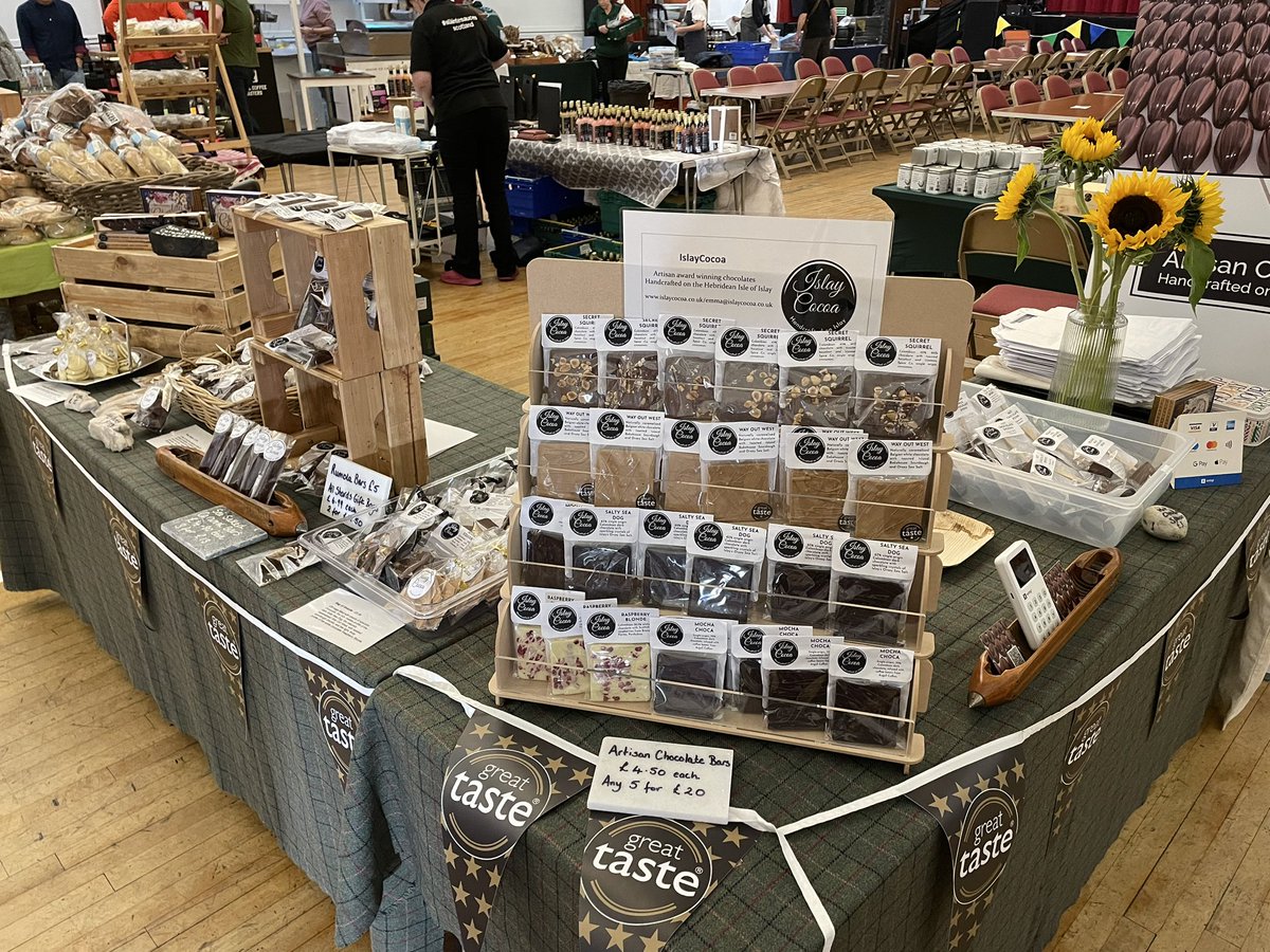 IslayCocoa's tweet photo. What a fantastic weekend at @FoodFromArgyll food festival! Amazing local producers, fantastic workshops and great music. #Oban and #Argyll Rocks!  Amazing to be part of such a fabulous Food group. The support, friendship and collaboration is so important for a small producer. https://t.co/yPrELufr1j