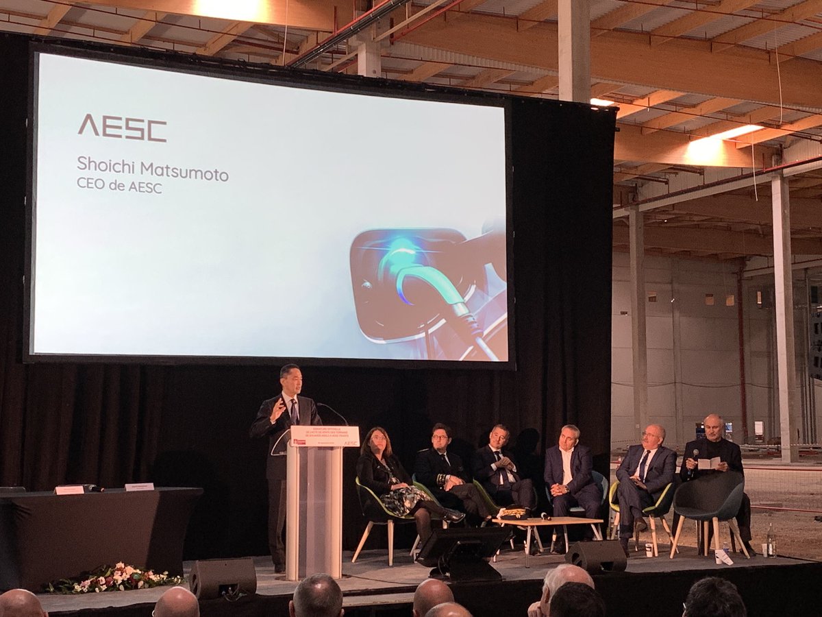 Intervention de Shoichi Matsumoto CEO de AESC. Coup d’envoi du projet de gigafactory <a href="/Douaisis_Agglo/">Douaisis Agglo</a> Les enjeux économiques pour notre territoire sont remarquables. <a href="/IMT_NordEurope/">IMT Nord Europe</a> est fière de contribuer avec des ingénieurs issus de l’Ecole <a href="/IMTNE_Alumni/">IMT Nord Europe Alumni</a>