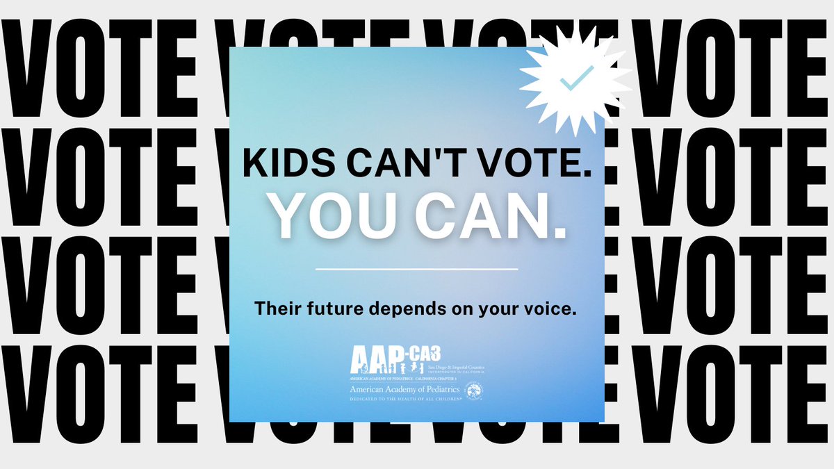 Vote like their future depends on it because it does.

Get Registered.

Use Your Voice!

For resources, visit: aap.org/en/advocacy/el…

#VoterRegistrationDay