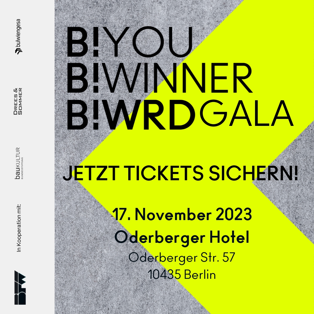Viele spannende Projekte wurden eingereicht und am 17.11. ist es in #Berlin so weit: Der #Projektentwicklerpreis des #BFW wird in Kooperation mit der Bundesstiftung Baukultur, @drees_sommer und #bulwiengesa vergeben!
Tickets über die Homepage des <a href="/BFWBund/">BFW Bundesverband</a> 👌
#projektentwicklung