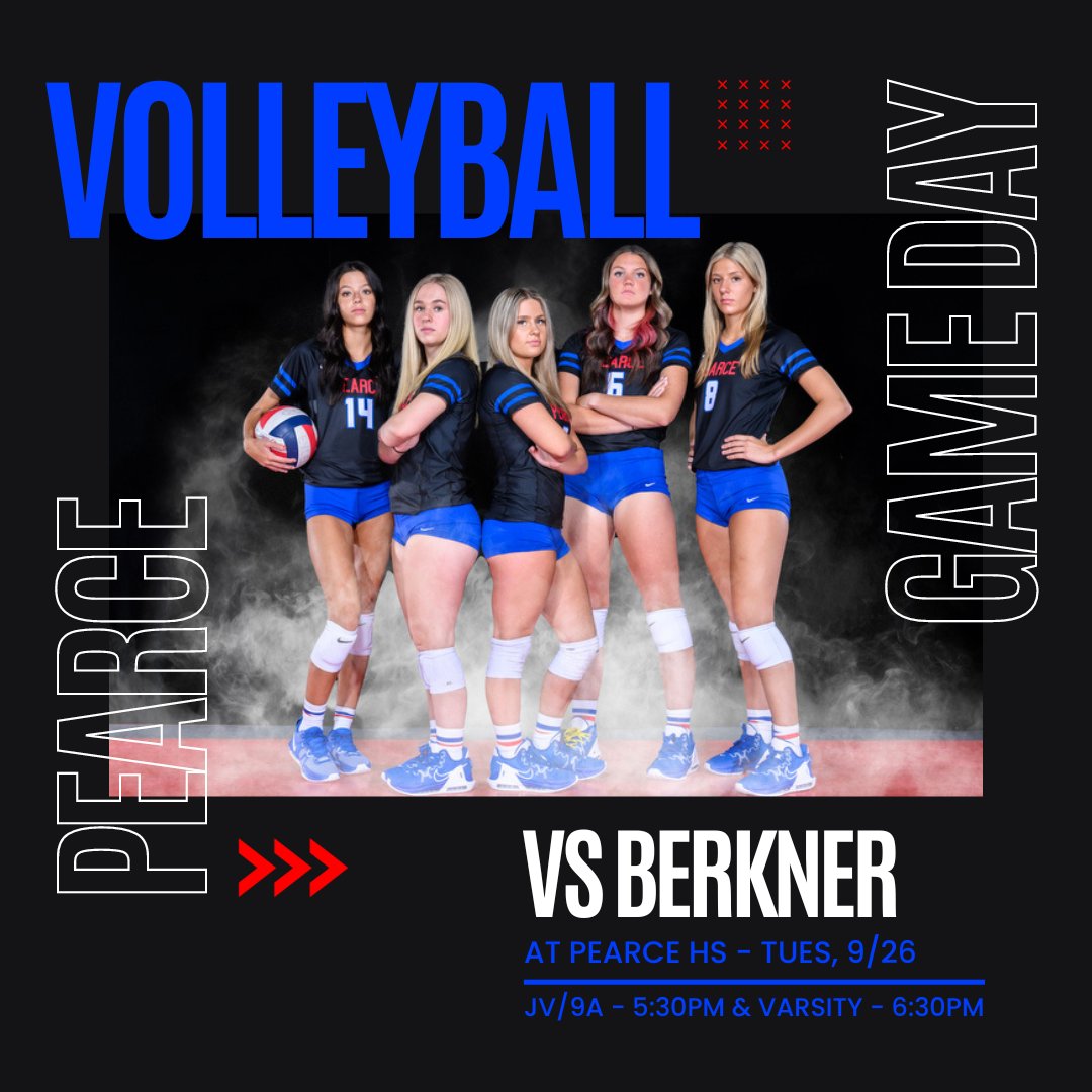 💙❤️🏐IT'S GAME DAY🏐❤️💙

🗓Tues, Sept 26th
🆚️Berkner
📍Pearce HS
🕠JV &amp; 9A - 5:30pm
🕡Varsity - 6:30pm

#JJPVB #WeOverMe #GameDay