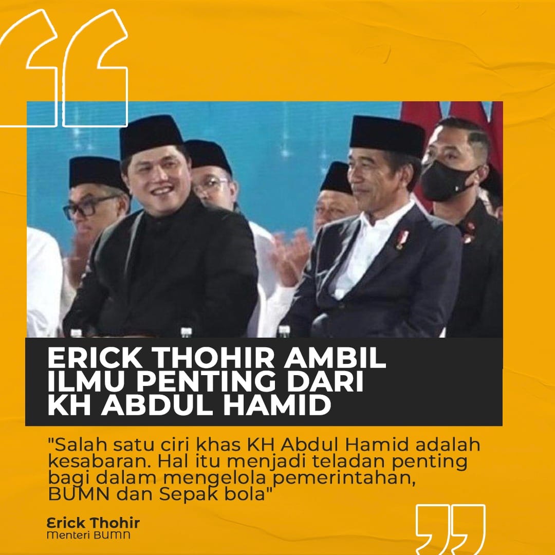 ZhangAngelaaa's tweet photo. Erick Thohir dalam menjalankan amanahnya, mengambil Ilmu Penting dari KH Abdul Hamid, yaitu kesabaran.
#ETPemimpinTepatSolutif https://t.co/45SVdAeNFW