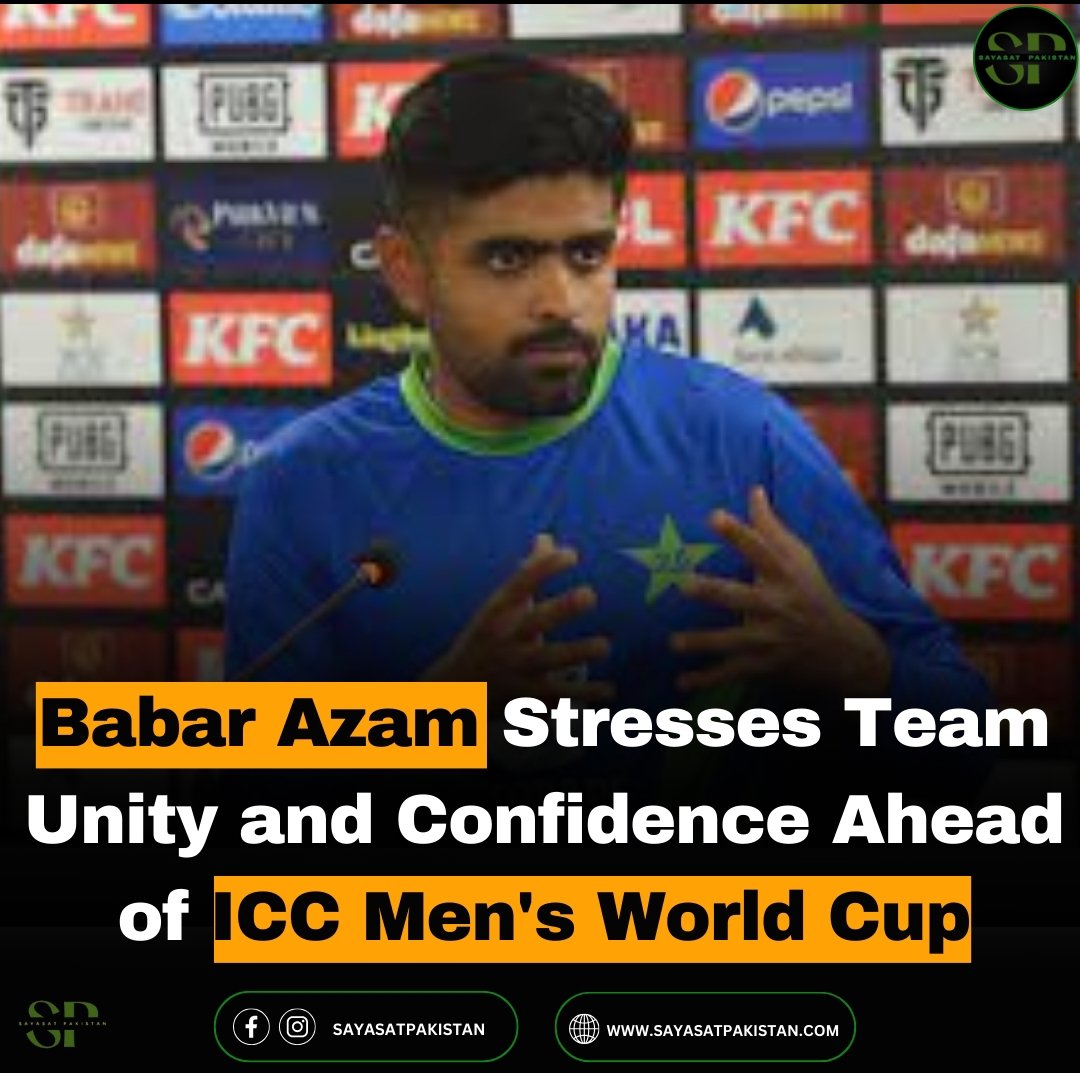 JinBald's tweet photo. Babar Azam Stresses Team Unity and Confidence Ahead of ICC Men's World Cup

Details 🔽
https://t.co/HFekkNRyXF…

#india #BabarAzam #ShubmanGill #BabarAzam𓃵 #pakistani #ImranKhan #ImranRiazKhan #shaheen #fakhar #kohli #welcome  #ICCWorldCup #ICCWorldCup2023 #INDvsAUS #Gill https://t.co/GEpKihF3F9