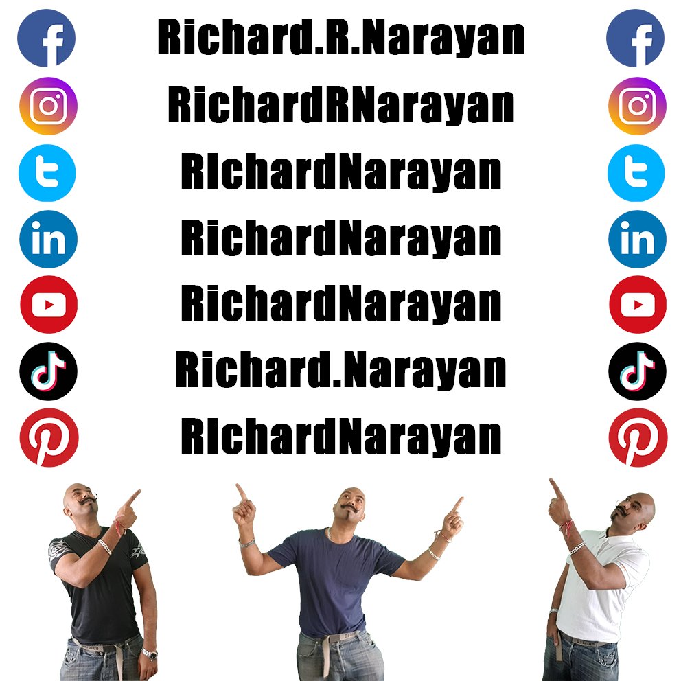 RichardNarayan's tweet photo. 7 social to follow for updates:
@facebook - https://t.co/w3O5iprrUO
@instagram - https://t.co/M2hqb2ZsLM
@Twitter- https://t.co/v3lZAObUMc 
@LinkedIn - https://t.co/px1cKb6q4n 
@YouTube - https://t.co/iyiuapoSZW 
@TikTok - https://t.co/O2nW1NQSAg 
#FOLLOW / #SHARE / #LIKE https://t.co/TtoJioRoQf