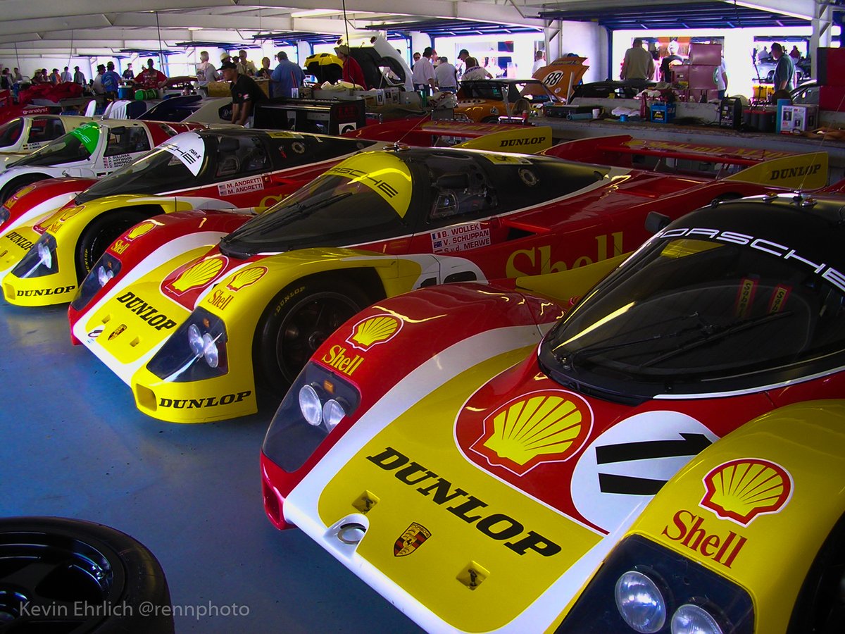 The things you only see at a Rennsport Reunion. RRII - 2004. 962-007 (subsequently restored to Rothmans sprint-spec colors) 962-008 962-010 Looking forward to RR7. #RR7 #porsche #rennsportreunion