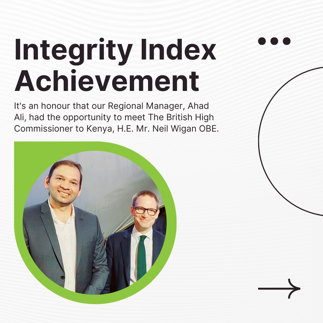 gitdubai's tweet image. GIT earns its place in the British Chamber of Kenya's Integrity Index! Our commitment to integrity spans Dubai to Kenya, benefiting clients and communities. Celebrating ethical excellence.🌍💼 Check out our current offer: lnkd.in/edhWkp3g

#IntegrityIndex #EthicalBusiness