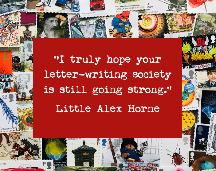 letterappsoc's tweet photo. Dear @AlexHorne, Hope it was OK to make you into a little quote. The Handwritten Letter Appreciation Society is currently 1268 members strong in 36 countries with our 6th Birthday one month away today! Love Dinah #THLAS6 🥳✉️💪🎉😊 https://t.co/fkGQiumP8u