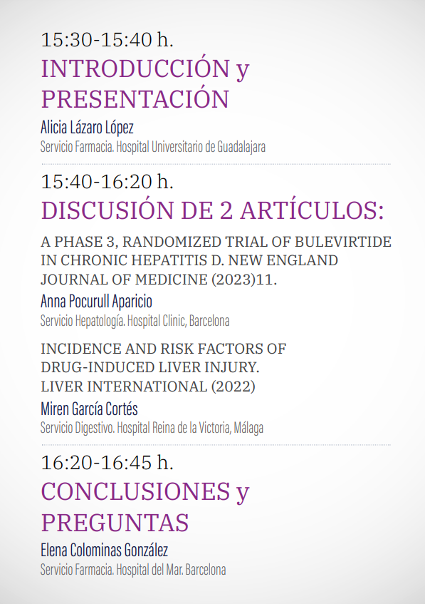 Este próximo jueves os invitamos al Journal Club <a href="/gGHEVI/">grupo_GHEVI+</a> Patología hepática

🗓️28 septiembre, 15:30 - 16:45h

Se discutirán los siguientes artículos:
📚nejm.org/doi/full/10.10…
📚onlinelibrary.wiley.com/doi/full/10.11…

¡Os esperamos!