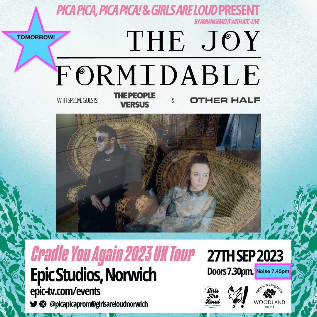 #Norwich 🚨 TOMORROW: UPDATED NOISE START TIME! DON'T MISS <a href="/OtherHalfUK/">Other Half</a> AT 7.45pm, W 27 SEPT, <a href="/EPICNorwich/">Epic Studios</a> 🚨 

Then <a href="/TPVmusic/">The People Versus</a>, then <a href="/joyformidable/">joyformidable</a> – “influxes of noise that... break through like a comet” <a href="/indieisnotagenr/">Indie is not a genre</a> – get involved: epic-tv.com/events/event/t… 🎟🎟🎟