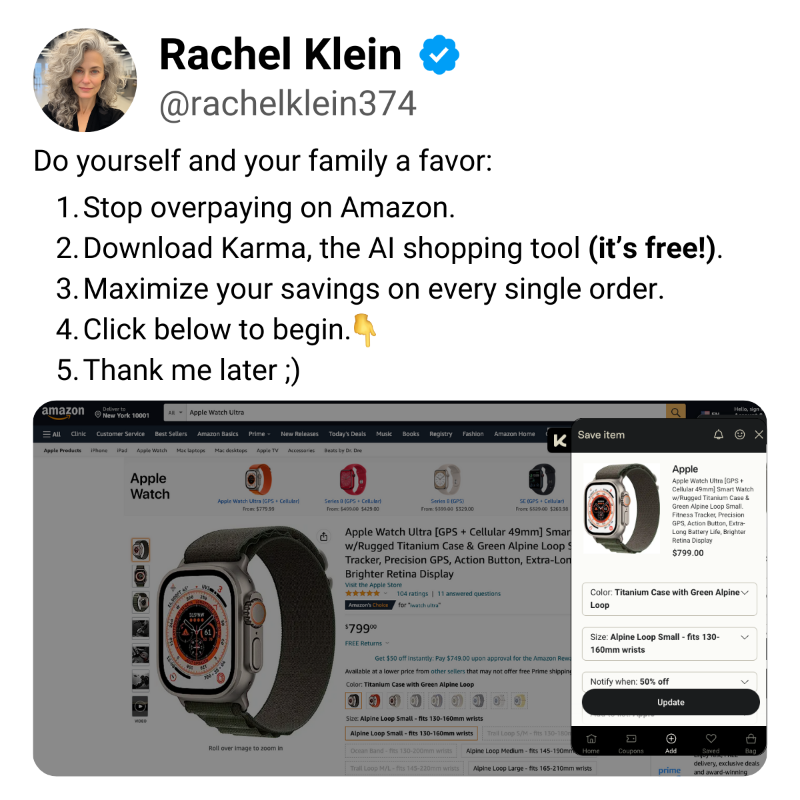 karma_shopping's tweet photo. Don't overpay on Amazon ever again! This Amazon shopping hack is like Prime Day on steroids.