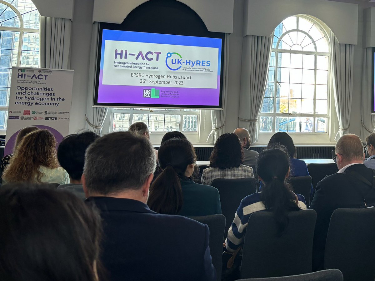 Attending the <a href="/EPSRC/">Engineering and Physical Sciences Research Council</a> Hydrogen Hubs <a href="/HIACT_/">HI-ACT</a> &amp; <a href="/UKHyRES/">UK-HyRES</a> Launch Event. Lovely meeting our HI-ACT lead <a href="/ProfSaraWalker/">Prof Sara Walker BSc MSc PhD PGCE</a> and HyRES lead @MaysTim in person. Looking forward to working together to reach our Hydrogen Vision! <a href="/UofGEnergy/">UofGEnergy</a> <a href="/UofGEngineering/">UofG Engineering</a> #hydrogen #CleanEnergy