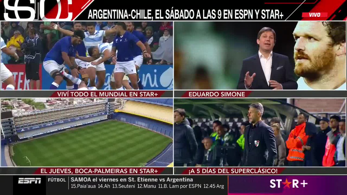 #AHORA - Llega a la mañana de #SportsCenter <a href="/Edu_Simone/">Eduardo Simone</a> con todas las novedades de Los Pumas.

📺 #ESPNenStarPlus 
➡️ dis.la/SportsCenter_AM
