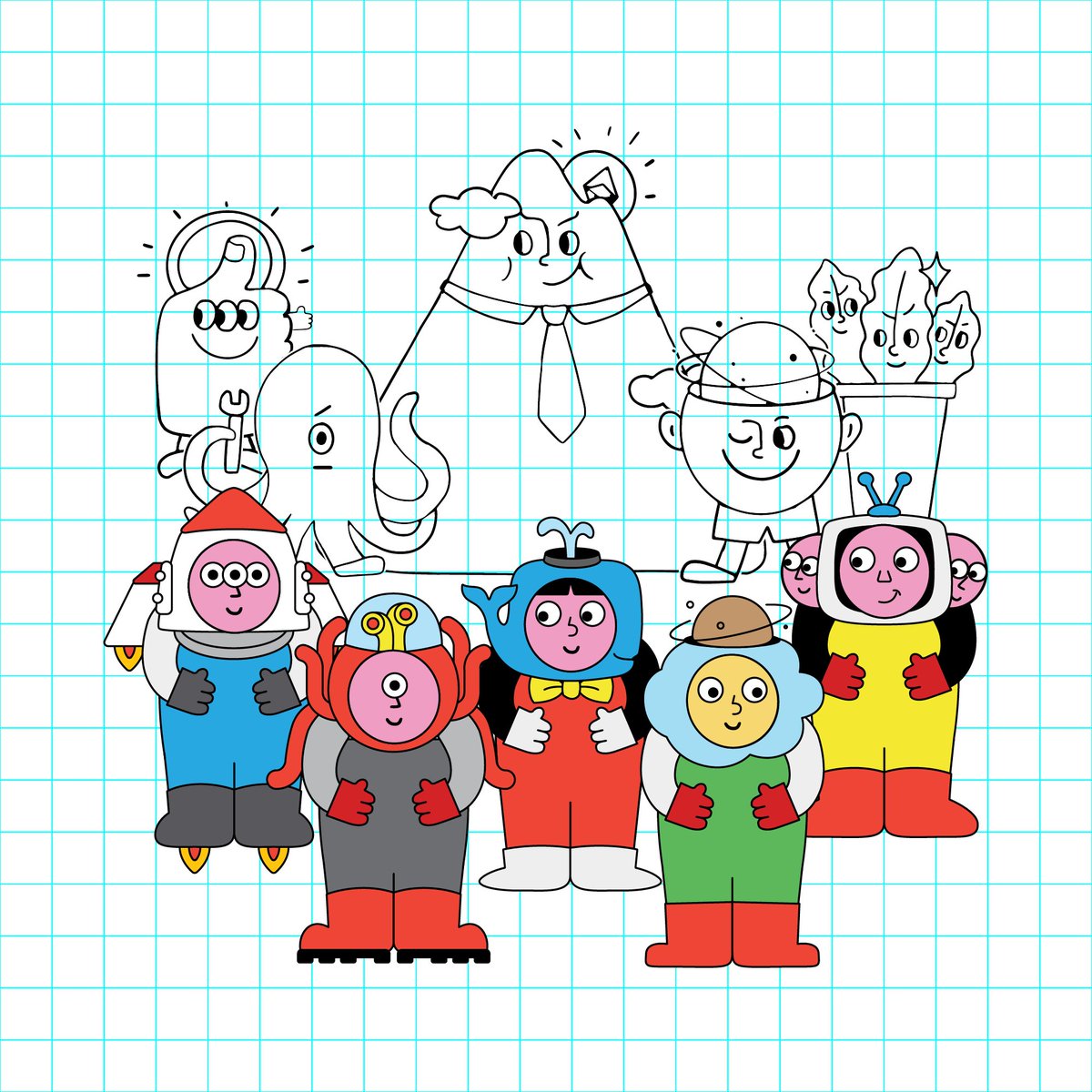 uuendylau's tweet photo. 1/3: More behind-the-scene REVEALED! #Mocas were very different at the beginning of our creative process. Can you connect the dots? 🚀 #Angel had a thumb-up head, 🐳 #NeoCapitalist was a mountain and the biggest among the 5 tribes, and 📺 #Connector was a plant!? https://t.co/9BxlhlxF0d