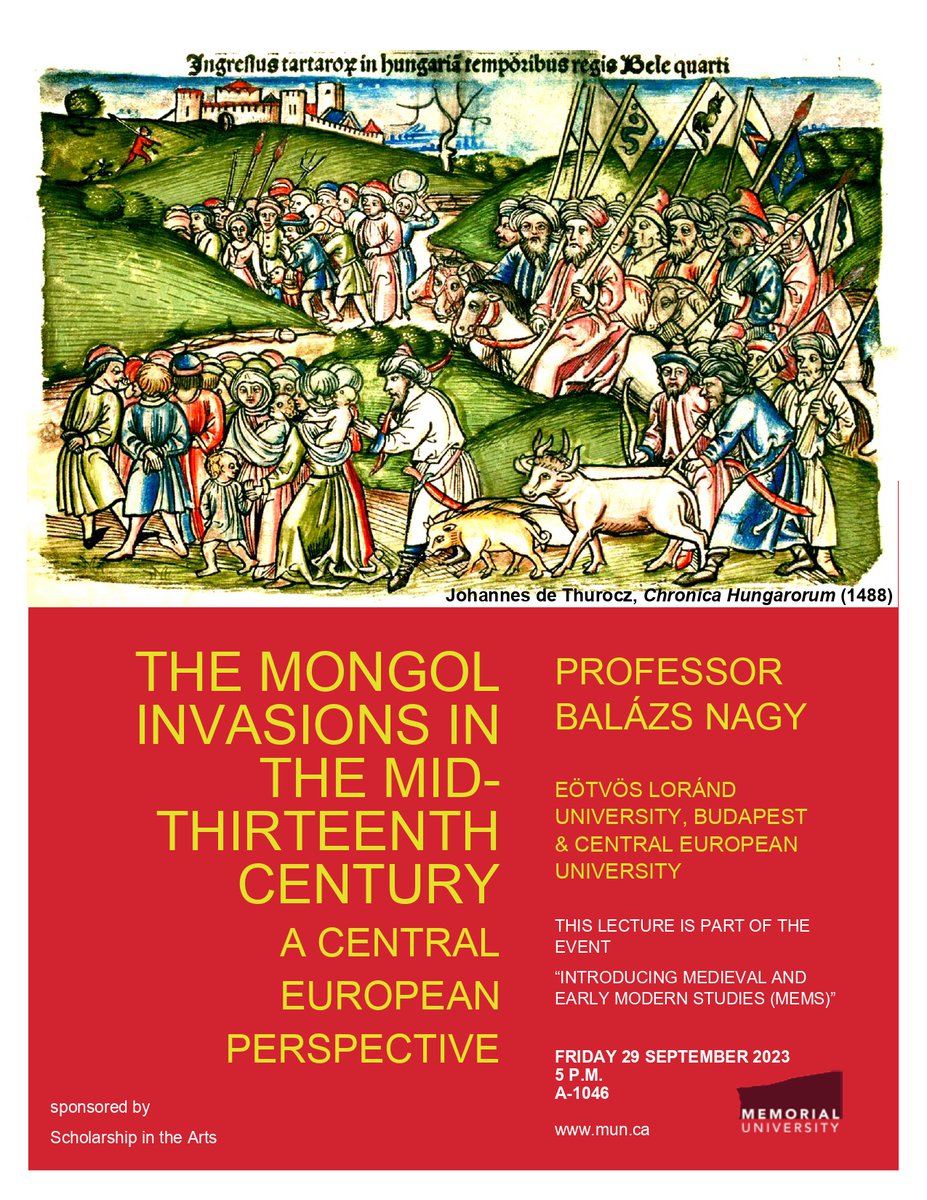 When the Mongols invaded Europe - Prof. Balázs Nagy (Eötvös Loránd University, Budapest and CEU) gives a talk on Friday 29 September 2023.