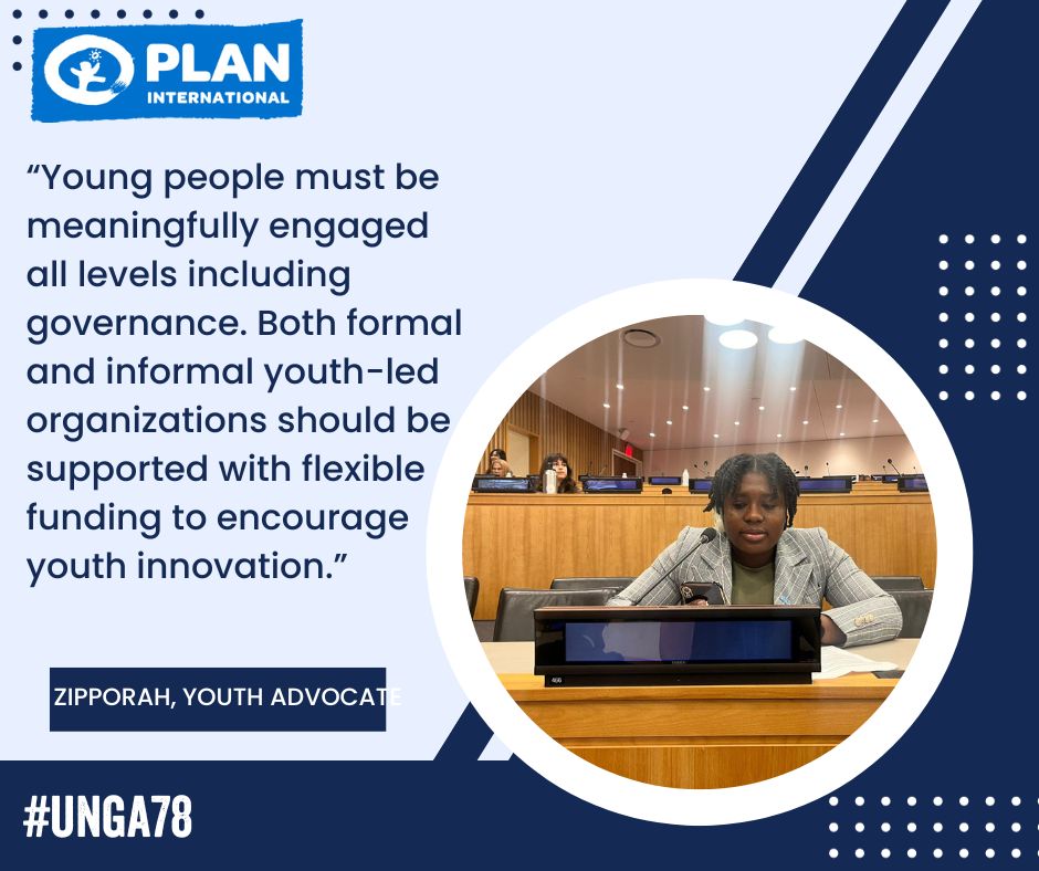 Highlights of Plan International’s youth advocates participation at UNGA78 <a href="/PlanGlobal/">Plan International</a> <a href="/PlanWACA/">Plan International West and Central Africa</a> <a href="/PlanNY_UN/">Plan UN New York</a> <a href="/omollosgr/">Stephen GR Omollo</a>