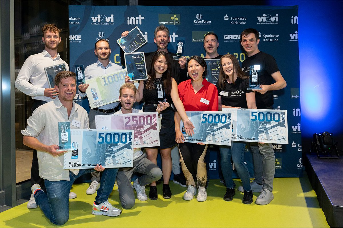 karlsruhe.digital (@ka_digital) on Twitter photo Die deeplify GmbH trägt den Titel CyberChampion 2023 🏆
👏 MeinDein GmbH erhielt den Publikumspreis
👏 Climate Proof den Impact-Preis
👏 <a href="/compaile/">COMPAILE Solutions GmbH</a> Solutions GmbH den Award für Innovative AI
👏 Awwt den Diversity-Award
Wir gratulieren 🥳 #KarlsruheDigital Die deeplify GmbH trägt den Titel CyberChampion 2023 🏆
👏 MeinDein GmbH erhielt den Publikumspreis
👏 Climate Proof den Impact-Preis
👏 <a href="/compaile/">COMPAILE Solutions GmbH</a> Solutions GmbH den Award für Innovative AI
👏 Awwt den Diversity-Award
Wir gratulieren 🥳 #KarlsruheDigital