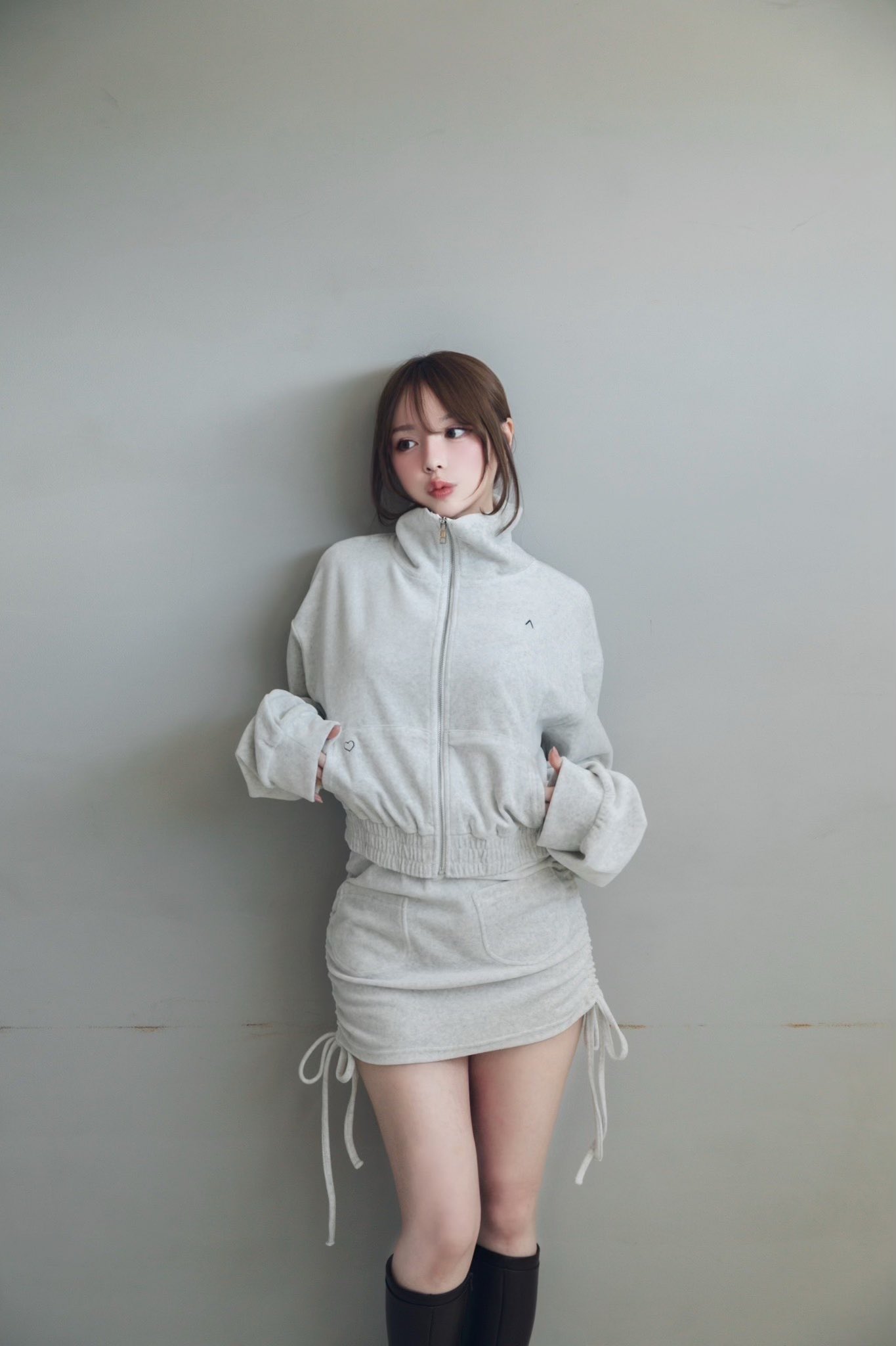 店頭受取対応商品 andmary Alma ribbon knit set up 黒瀧まりあ - トップス