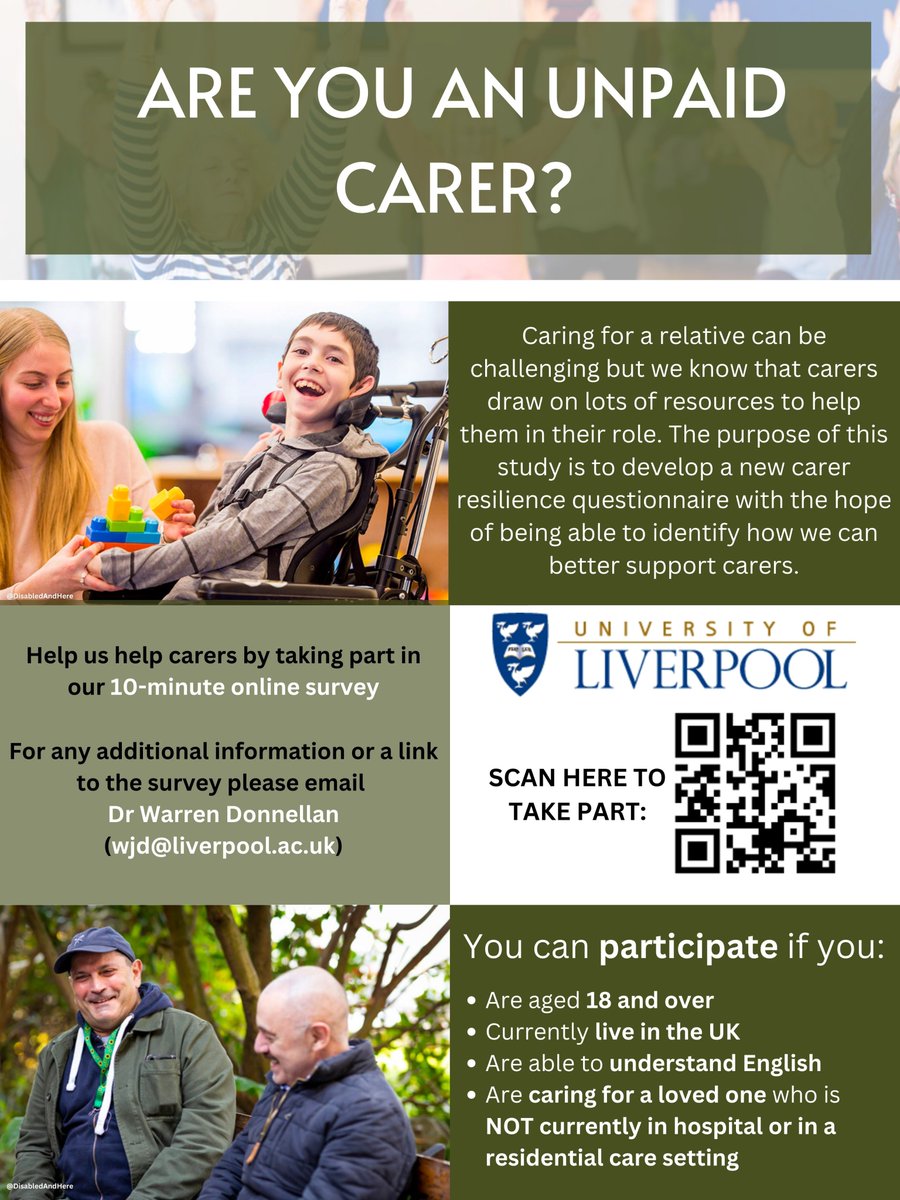 📢 We're developing a new resilience tool that will improve support services for unpaid carers. Please complete and RT our 10 minute survey; full eligibility criteria and survey link below ⬇️ livpsych.eu.qualtrics.com/jfe/form/SV_bq…