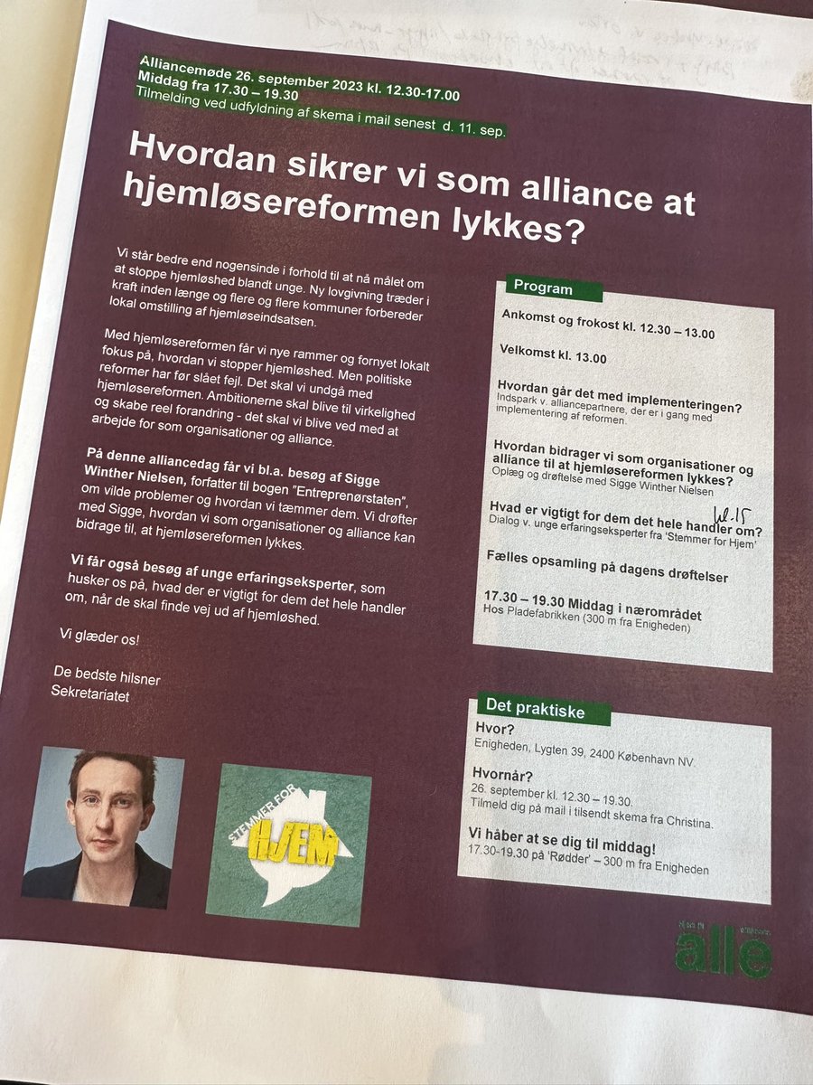 Altid en fornøjelse at mødes m toppen af poppen på socialområdet ift hjemløshed 🏠

@Hjemtilalle er frontløber på den alliancetænkning som alle taler om ift komplekse samfundsproblemer - @SiggeW kigger forbi og taler om næste skridt 

@bikubenfonden @StopHjemloshed @kirawest1