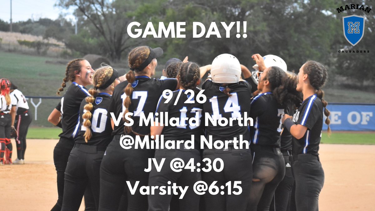 CrusadersSball's tweet photo. GAME DAY!! The season is winding down. Come to Millard North to support your Marian Crusaders tonight!! Just three regular season games left. Tonight, Thurs. and Fri.!! 🥎🥎🥎See you there! Go Marian!!🥎🥎 https://t.co/4mHAgFY0JM