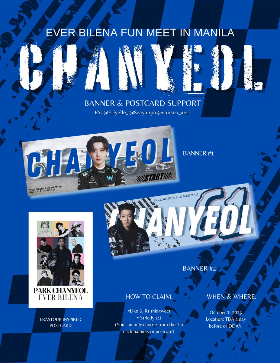 🍒 CHANYEOL FOR EVER BILENA FUN MEET IN MANILA Fan Support by  @seayanpo <a href="/eriyelle_/">에리옐 | yelle</a> <a href="/eunseo_aeri/">kath🍓🍒</a> 

mechanics:
-strictly 1:1
-like and rt
-time and loc: tba

C you all on Sunday! 🍒🫶🏻
#ChanyeolForEverBilena