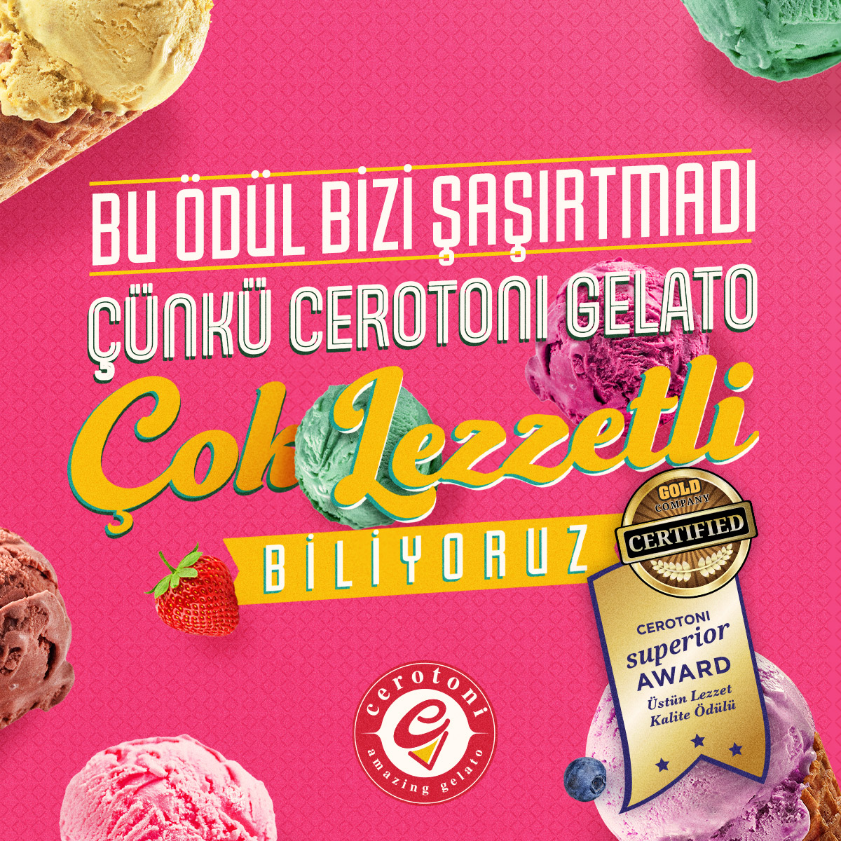 Cerotoni Dondurma’nın Üstün Lezzet Ödülü’ne sahip olduğunu biliyor muydunuz. 
#cerotoni #gelato #dondurma #cerotonigelato #gelatomania #icecream #icecreamlover #gelatolovers #sorbe #kuşadası #bostanlı #üstünlezzetödülü