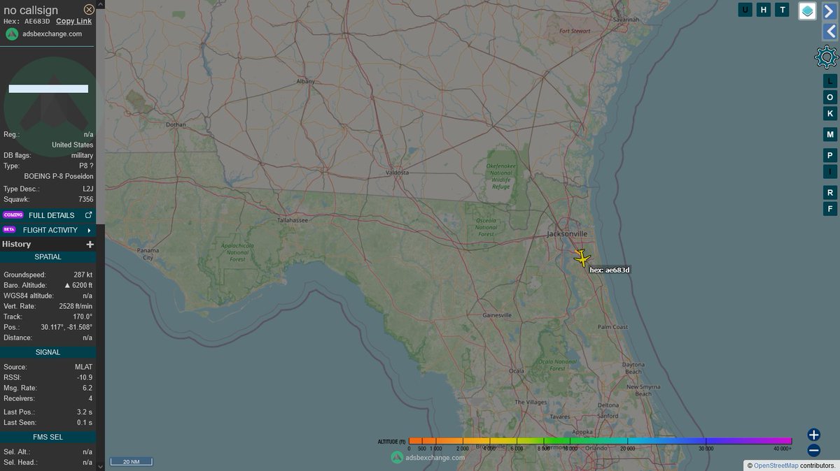 TheIntelFrog's tweet photo. US Navy P-8A Poseidon bearing tactical hex #AE683D is up from NAS Jacksonville, FL.
The morning rush has started. https://t.co/JRI681mCO4