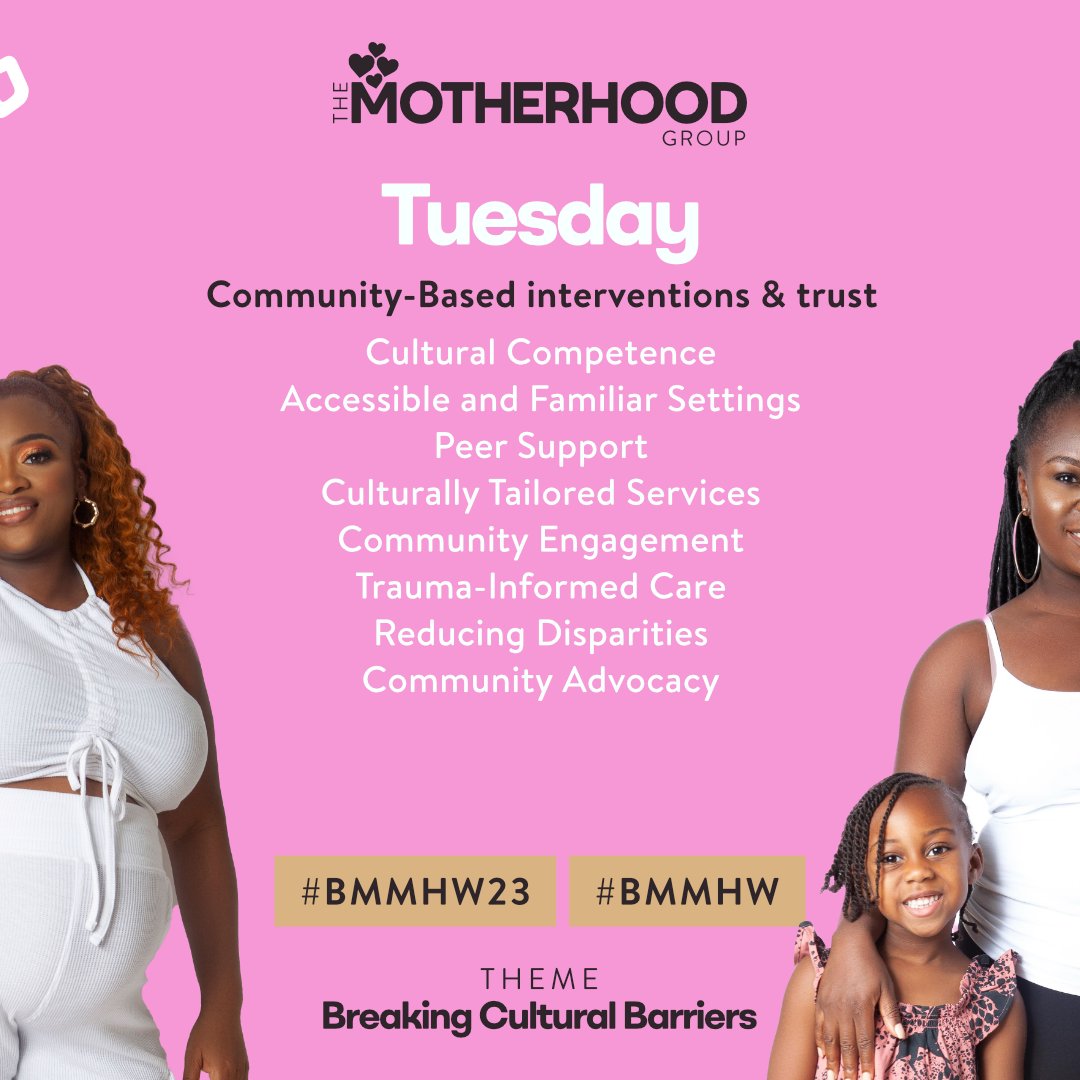 The second day of Black Maternal Mental Health Week UK #BMMHW23 , discussing the role of community based interventions and building trust. Involving the community can help create a safer, more supportive environment for black mothers during the perinatal period.