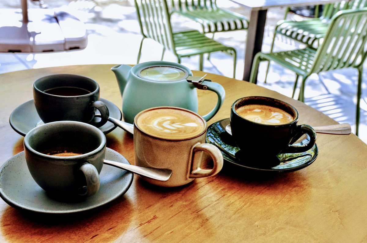 RISE + SHINE! ☕️✨ today’s the day we start opening at 7:30am, every Tues-Sat!

come get a FREE COFFEE beverage (with any bagel sando or lunch order) today through Friday! 🥯

grab-and-go on your way to work or stick around as we’ve got free wifi &amp; plenty of space for co-working!