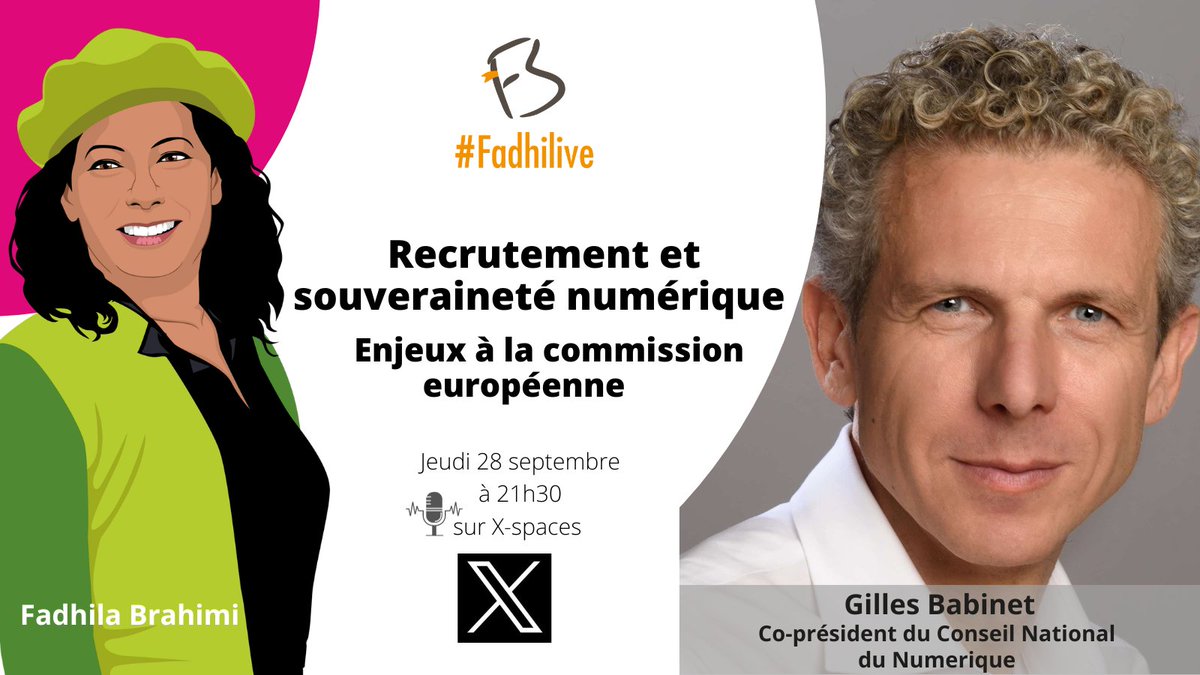 FBrahimi's tweet photo. 🔴Prochain #FadhiLive
Recrutement Stratégique à la Commission Européenne🇪🇺 : Enjeux de #SouveraineteNumérique
Après #FionaScottMorton, un autre nom circule #FlorianEderer...
Débattons-en avec @babgi
🗓️Jeudi 28/09 à 21h30 sur X-spaces
👉Fixez un rappel https://t.co/oO5xQhD5fS
