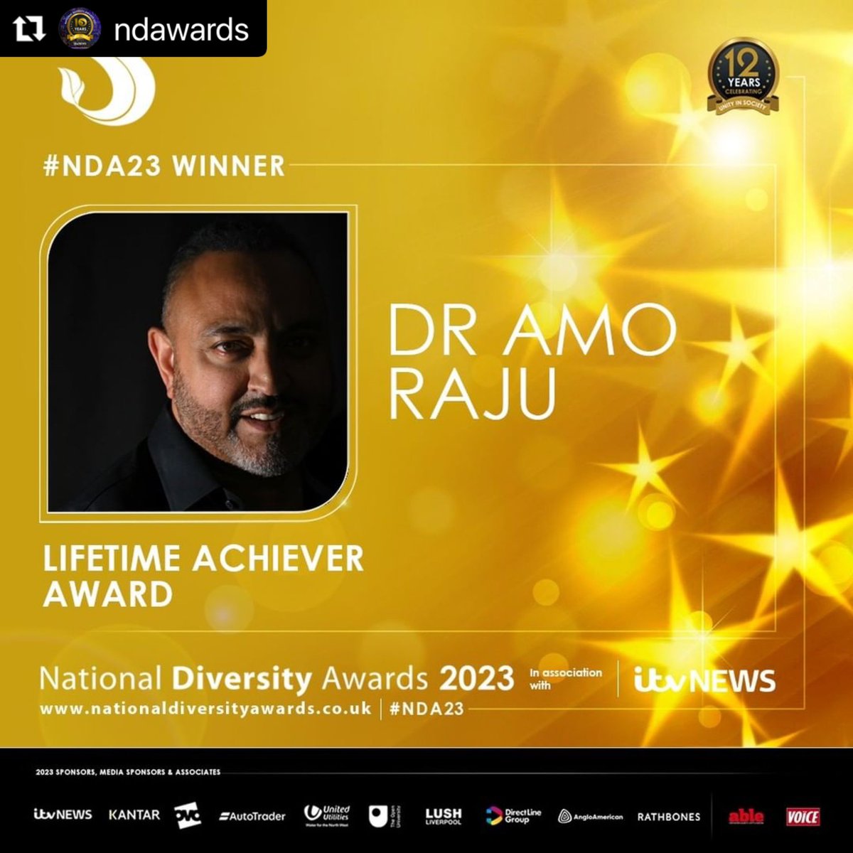 We are so proud of CEO of Disability Direct, @AmoSinghRaju for receiving the Lifetime Achiever Award at the @ndawards for his work, advocating for disabled people. Congrats Amo!!
.
.
#nationaldiversityawards #diversity #inclusion #equality #charity #awards