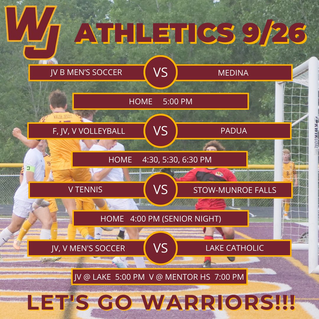 Here we go!!!! <a href="/WJsoccer/">Walsh Jesuit Mens Soccer</a> <a href="/WJWomensVB/">WJ Womens Volleyball</a> <a href="/WalshJesuit/">Walsh Jesuit</a>